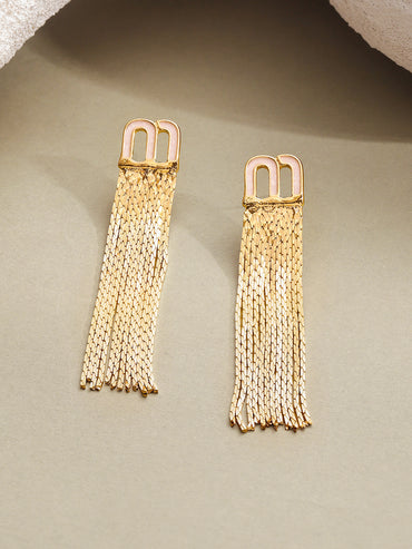 Golden Touch Chain Tassel Earrings