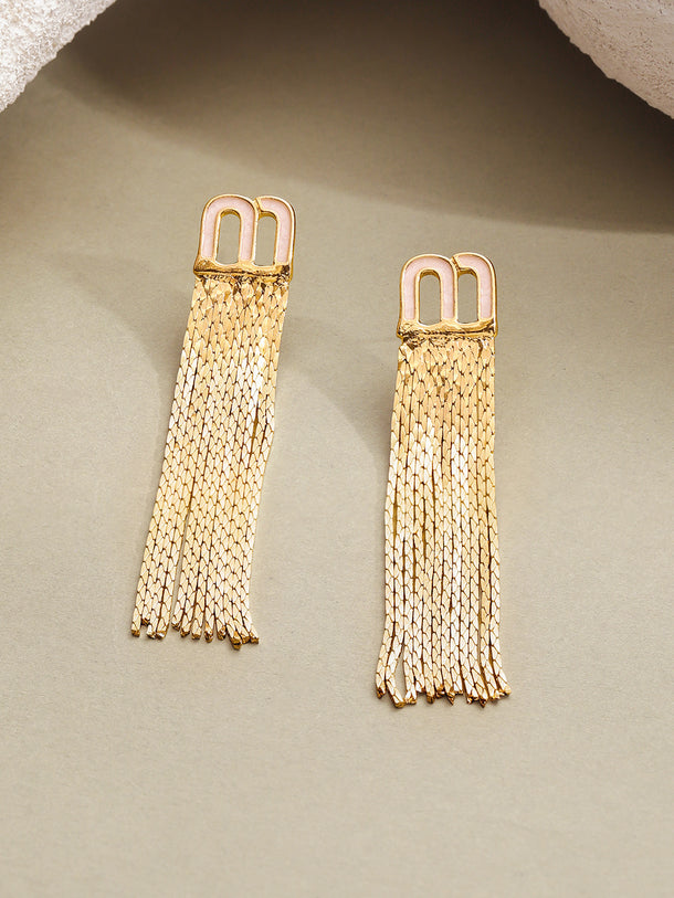 Golden Touch Chain Tassel Earrings