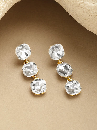 Crystal Studded Drop Earrings