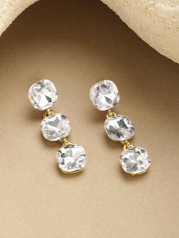 Crystal Studded Drop Earrings