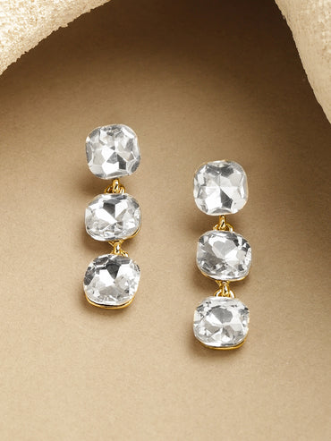 Crystal Studded Drop Earrings