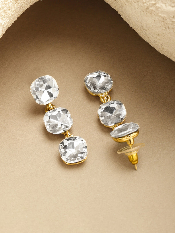 Crystal Studded Drop Earrings
