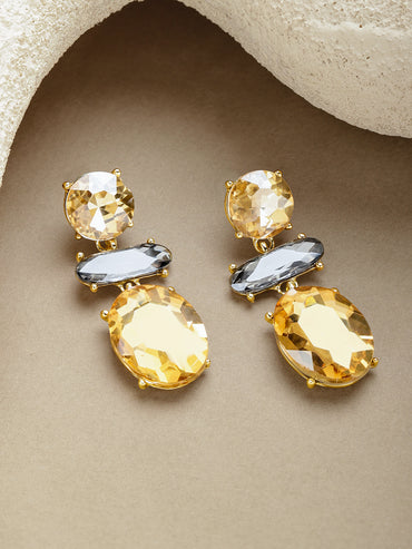 Champagne Gold Crystal Drop Earrings
