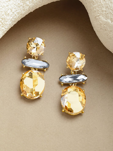 Champagne Gold Crystal Drop Earrings