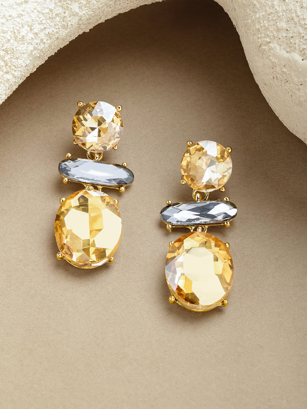 Champagne Gold Crystal Drop Earrings