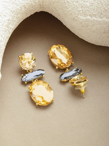 Champagne Gold Crystal Drop Earrings