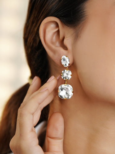 White Crystal Danglers