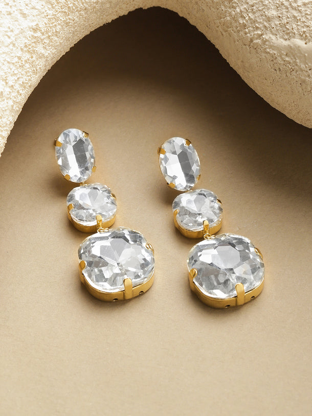 White Crystal Danglers