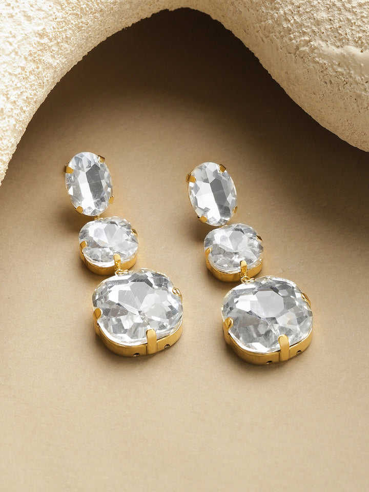 White Crystal Danglers