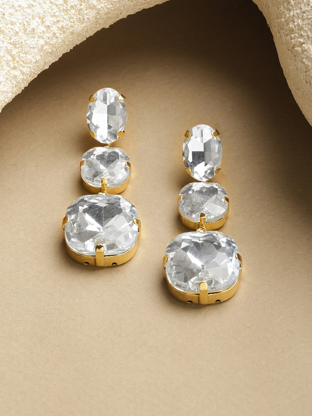 White Crystal Danglers