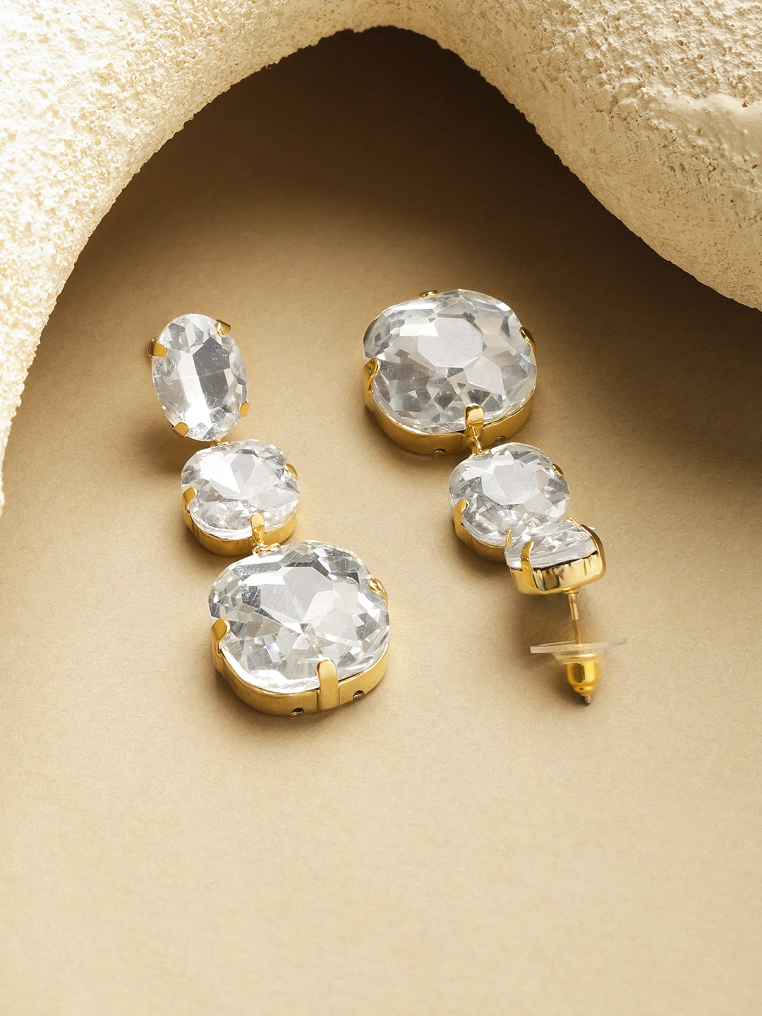 White Crystal Danglers