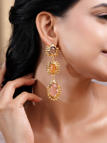 Pastel Multicolour Statement Drop Earrings