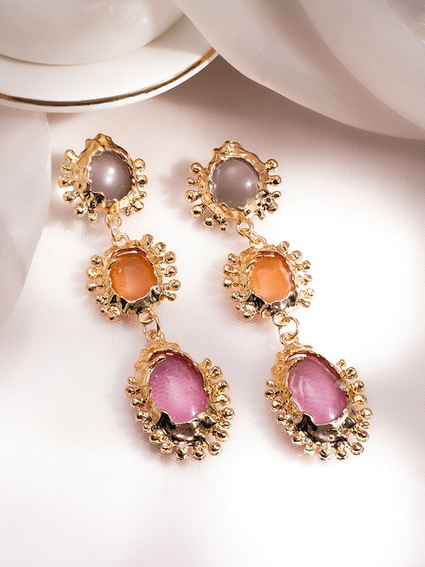 Pastel Multicolour Statement Drop Earrings