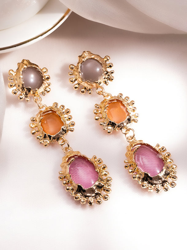 Pastel Multicolour Statement Drop Earrings