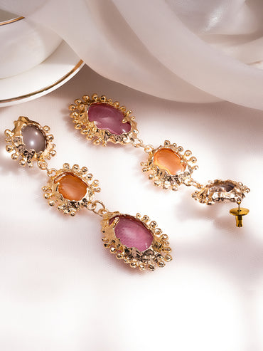 Pastel Multicolour Statement Drop Earrings