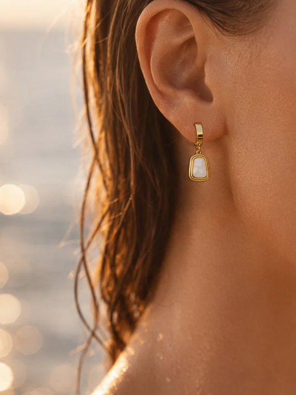 Demi Fine 18K Gold Plated Minimal Statement Hoop Drop Earrings | Anti Tarnish