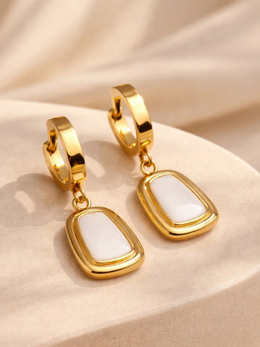 Demi Fine 18K Gold Plated Minimal Statement Hoop Drop Earrings | Anti Tarnish
