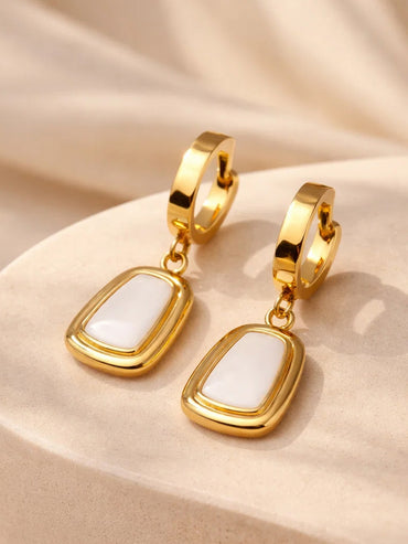 Demi Fine 18K Gold Plated Minimal Statement Hoop Drop Earrings | Anti Tarnish