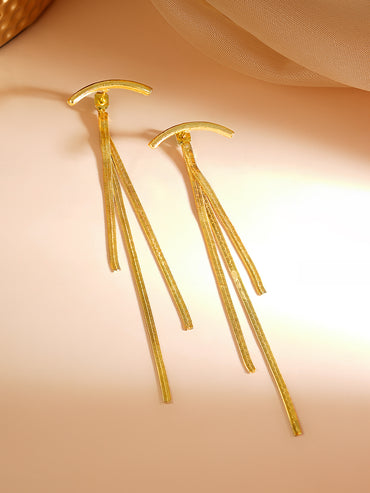 Demi Fine 18K Gold Plated Multi Strand Chain Dangler Earrings | Anti Tarnish