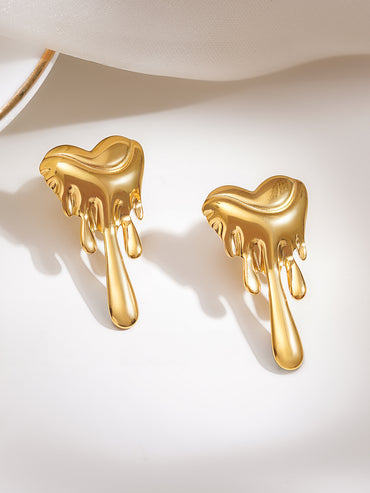Demi Fine Melted Heart Statement Earrings