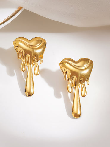 Demi Fine Melted Heart Statement Earrings