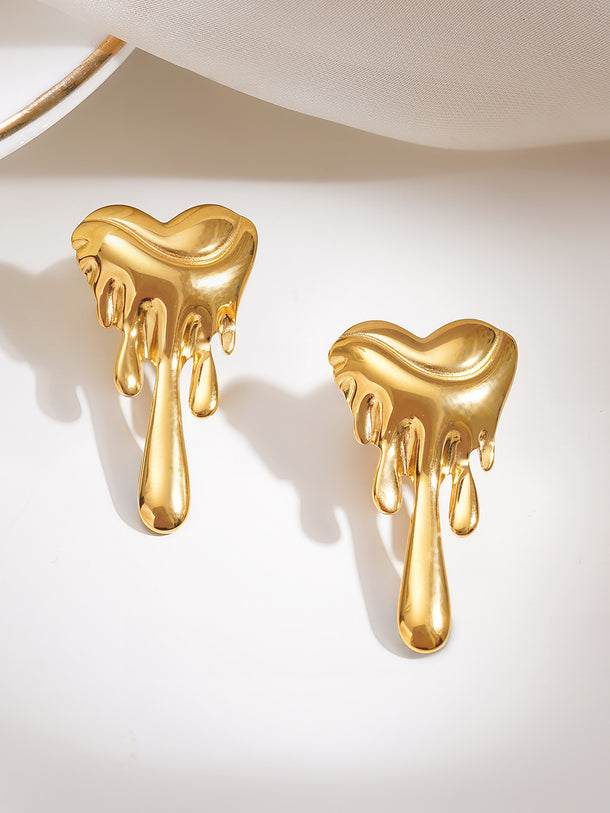 Demi Fine Melted Heart Statement Earrings