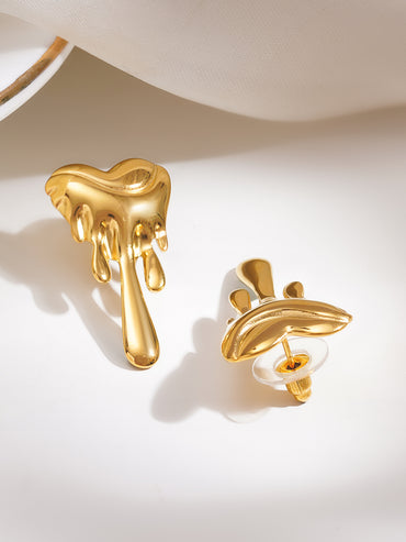 Demi Fine Melted Heart Statement Earrings
