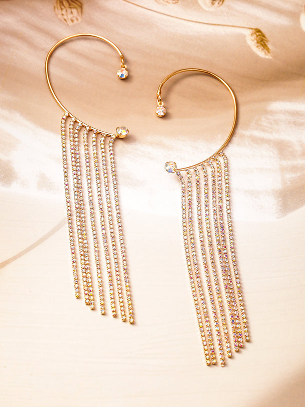 Captivating Multistrands American Diamond Zirconia Ear Cuff
