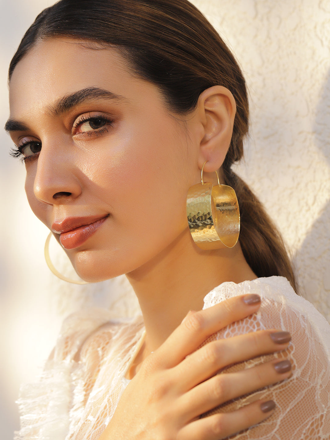 Golden Hour Textured Hoops