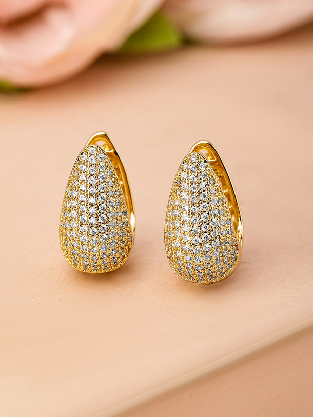 Raindrop Radiance American Diamond Zirconia Hoops