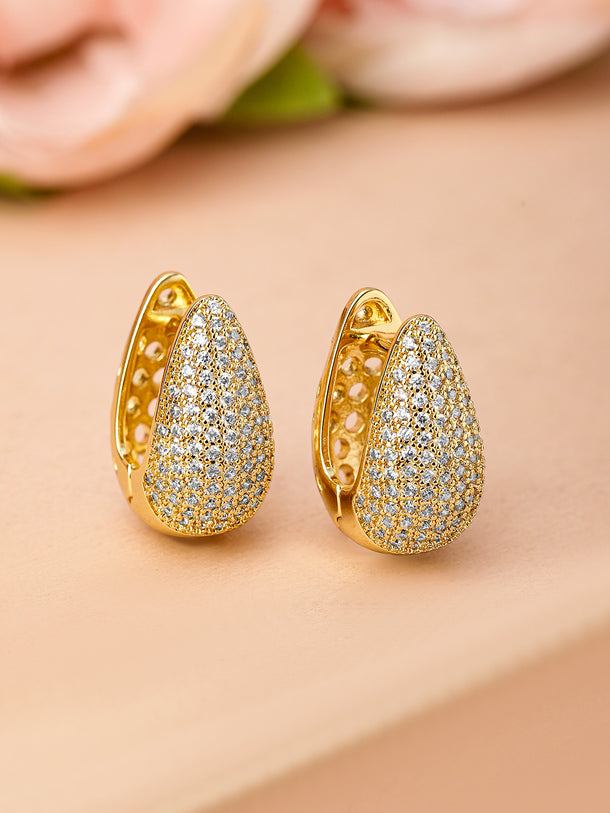 Raindrop Radiance American Diamond Zirconia Hoops