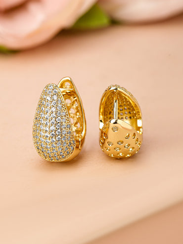 Raindrop Radiance American Diamond Zirconia Hoops