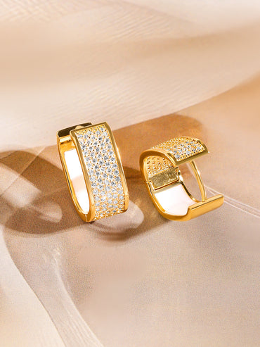 Diamond Mist Golden Hoops