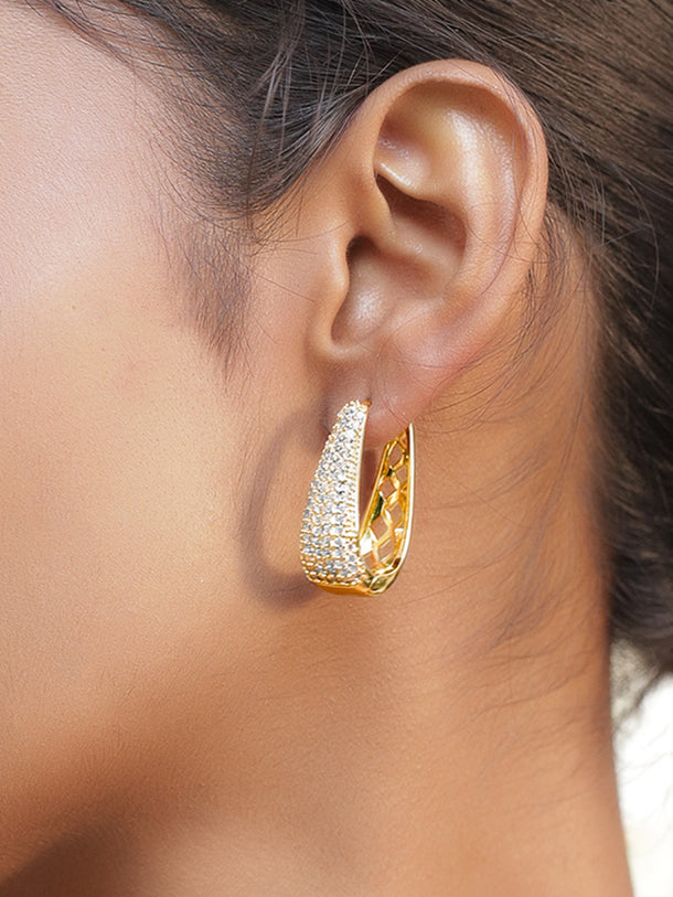 Diamond-Dust Dreamshine Gold Hoop Earrings