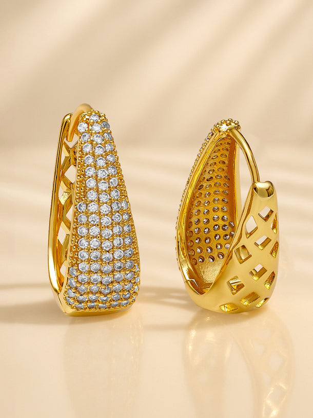 Diamond-Dust Dreamshine Gold Hoop Earrings