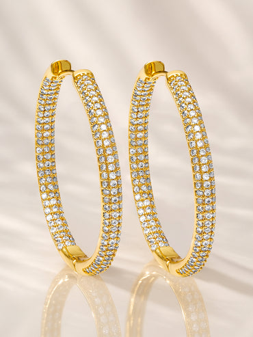 Gold Toned Large Hoop Earrings
