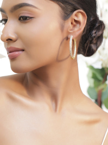 Gold Toned Large Hoop Earrings