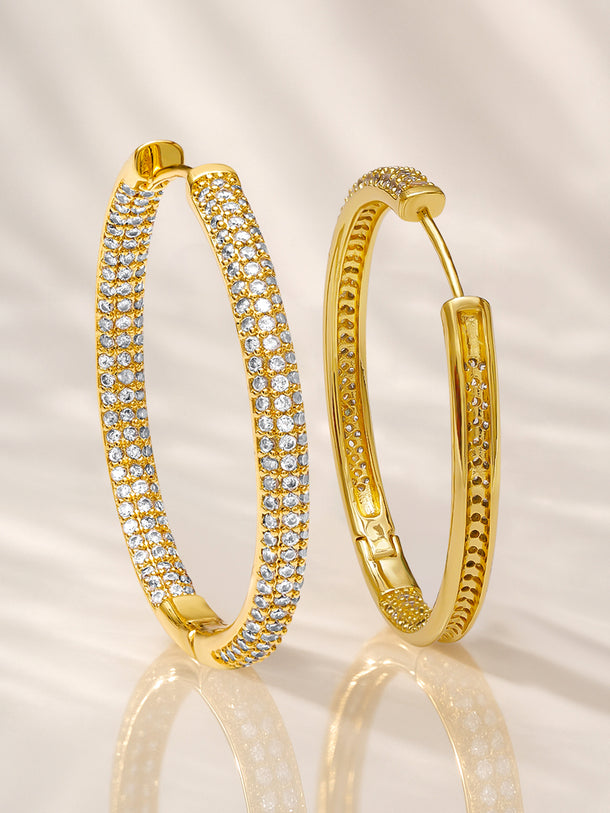 Gold Toned Large Hoop Earrings