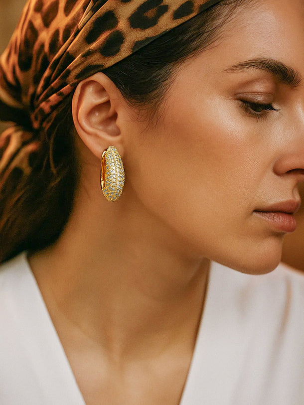 American Diamond Zirconia Hoop Earrings