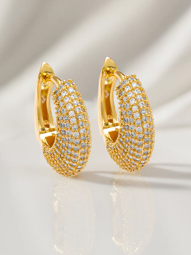 American Diamond Zirconia Hoop Earrings