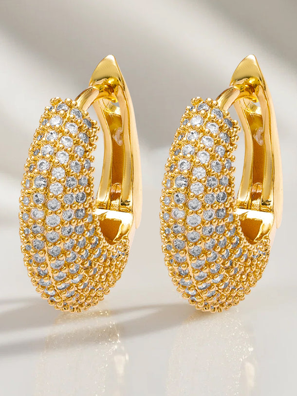 American Diamond Zirconia Hoop Earrings