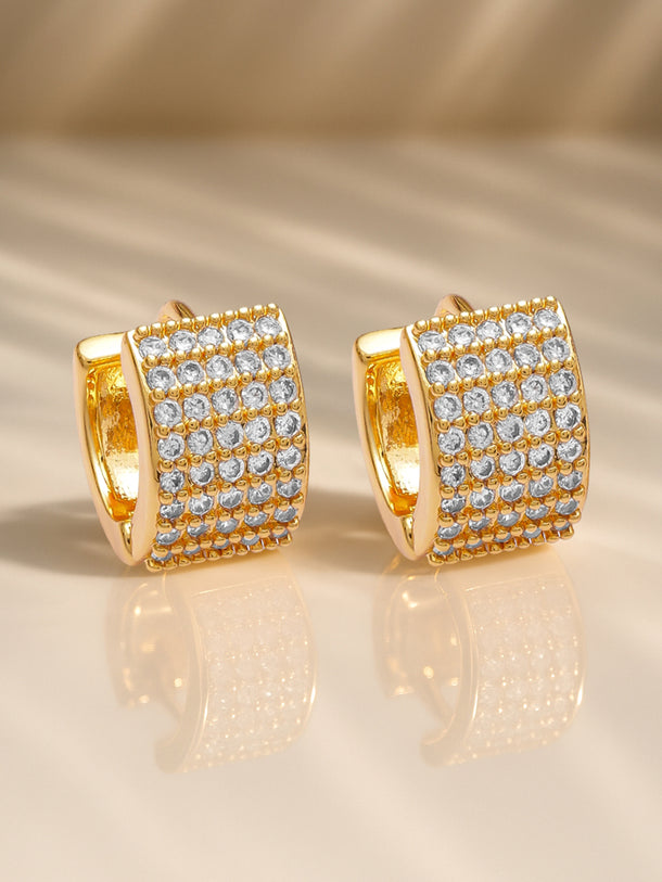 American Diamond Zirconia Wide Hoop Earrings