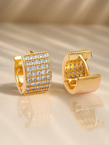 American Diamond Zirconia Wide Hoop Earrings