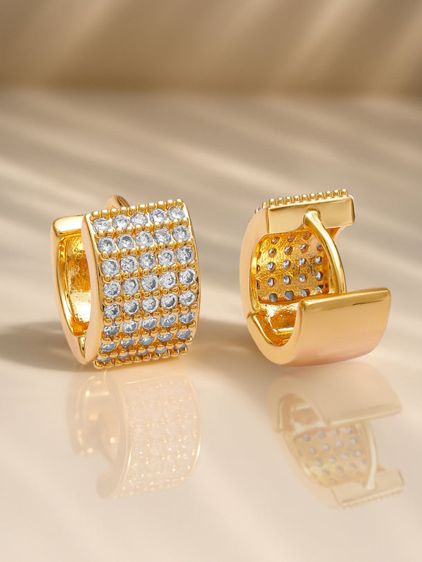 American Diamond Zirconia Wide Hoop Earrings