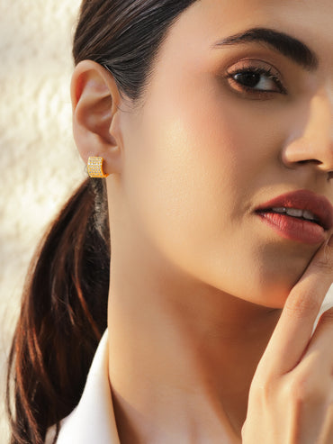 American Diamond Zirconia Wide Hoop Earrings