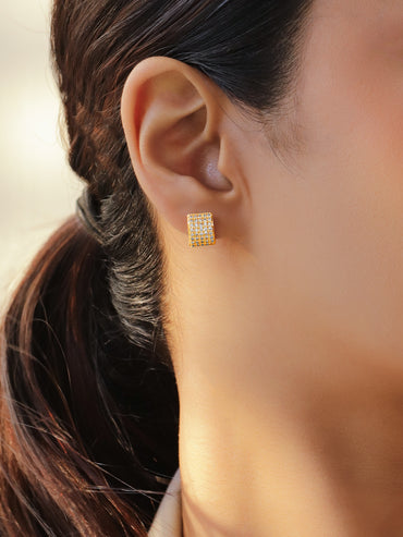 American Diamond Zirconia Wide Hoop Earrings