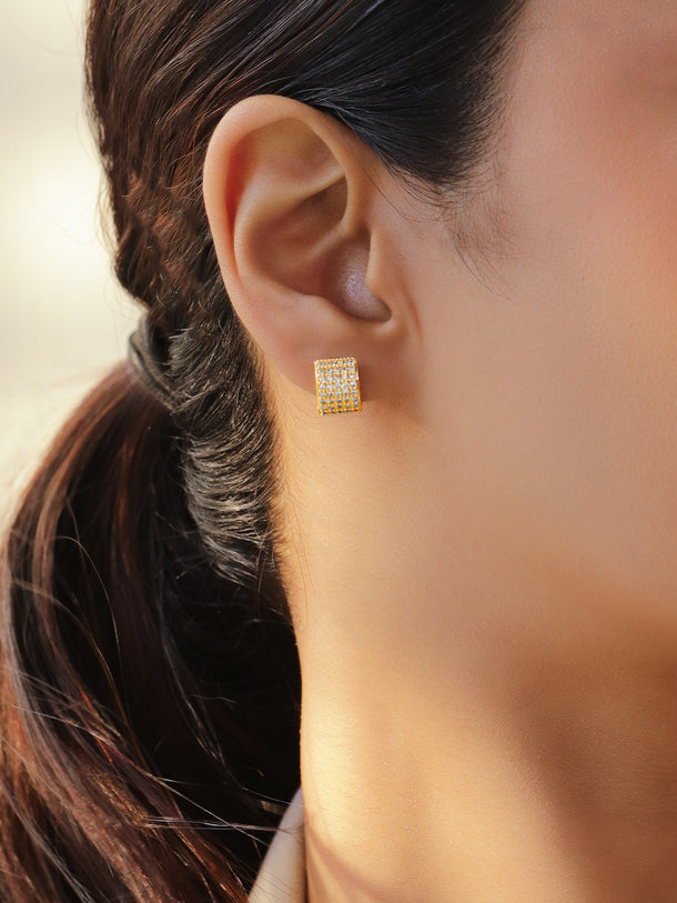 American Diamond Zirconia Wide Hoop Earrings