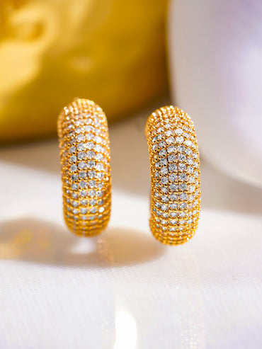 Golden Pave Glow Hoop Earrings