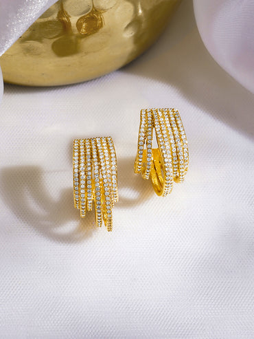 Contemporary Gold Finish Statement Hoops