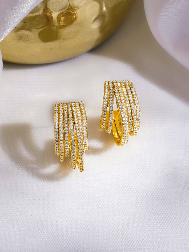 Contemporary Gold Finish Statement Hoops